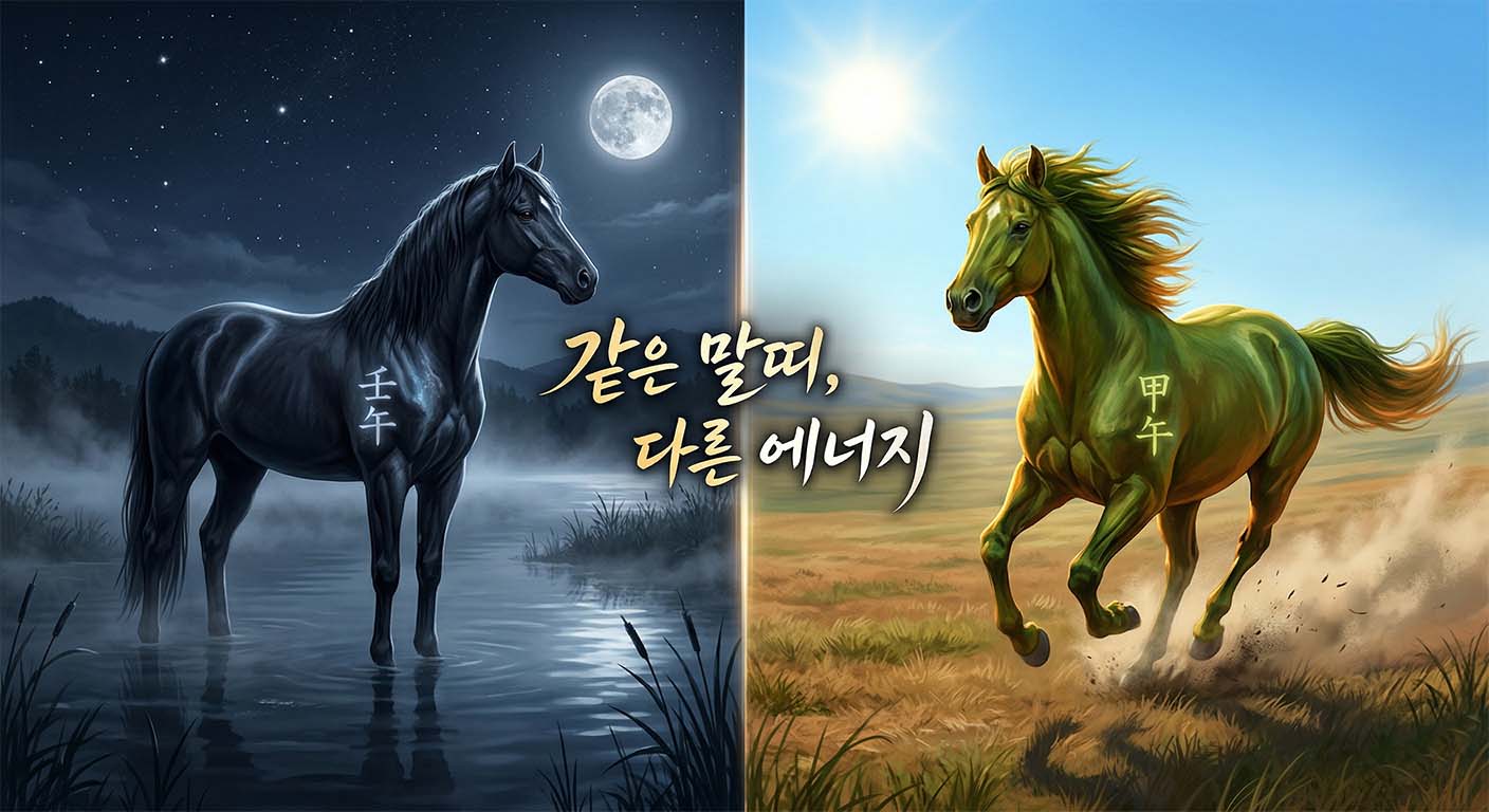 같은 말띠 임오일주 vs 갑오일주 대비